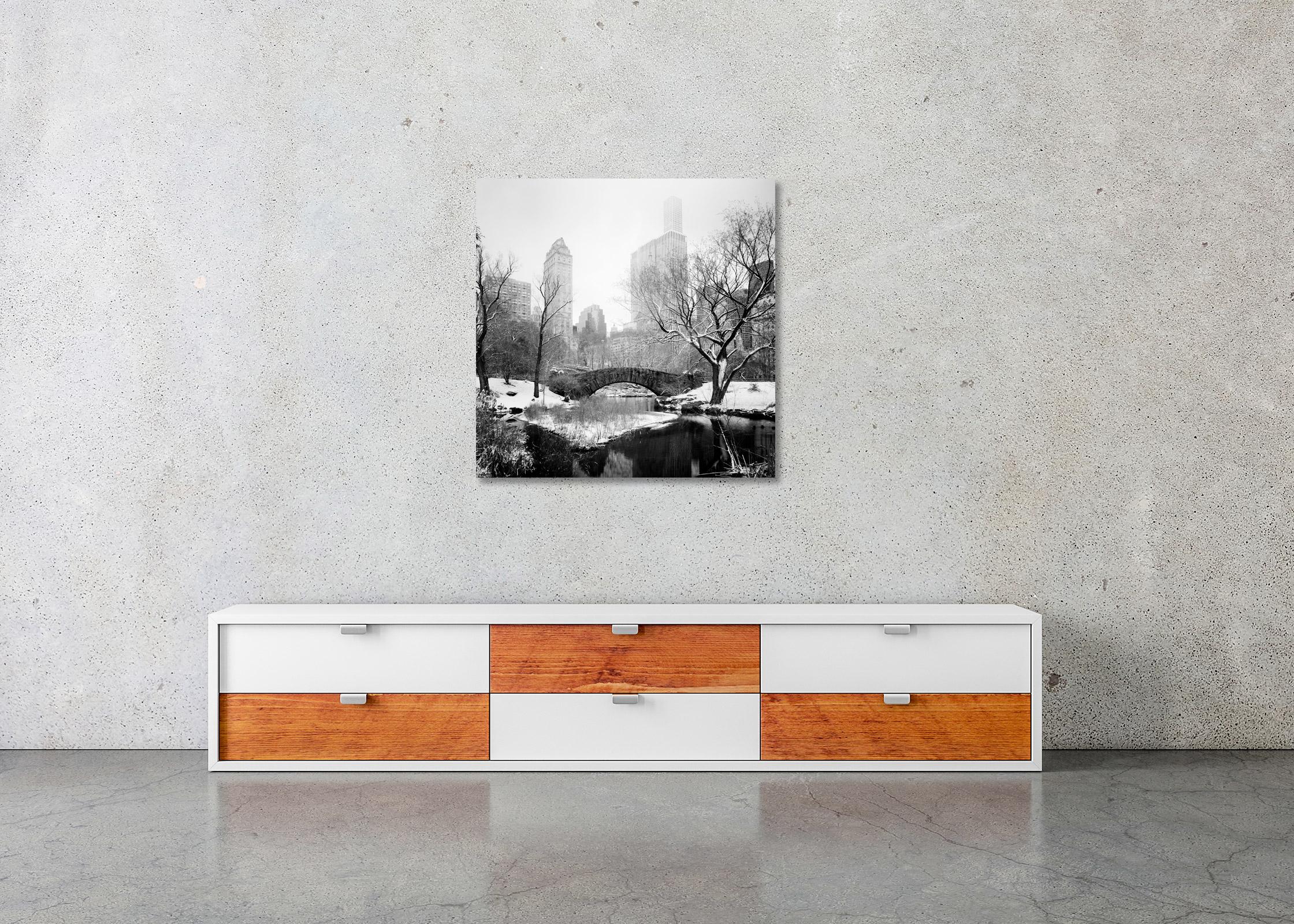 Snow covered Central Park New York City Black and White fine art cityscape print For Sale 2