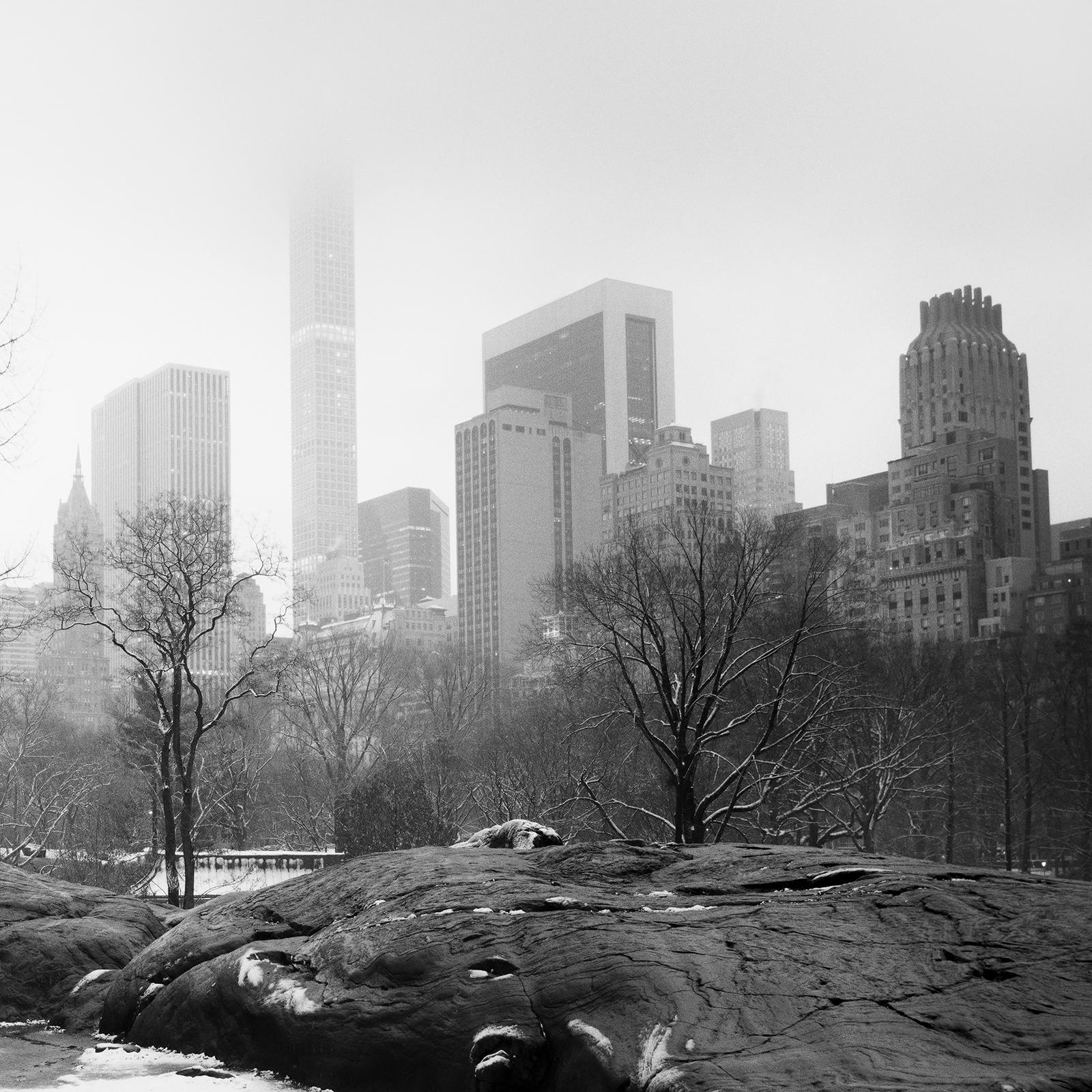 Central Park coperto di neve, New York City, fotografia in bianco e nero, paesaggio urbano in vendita 5