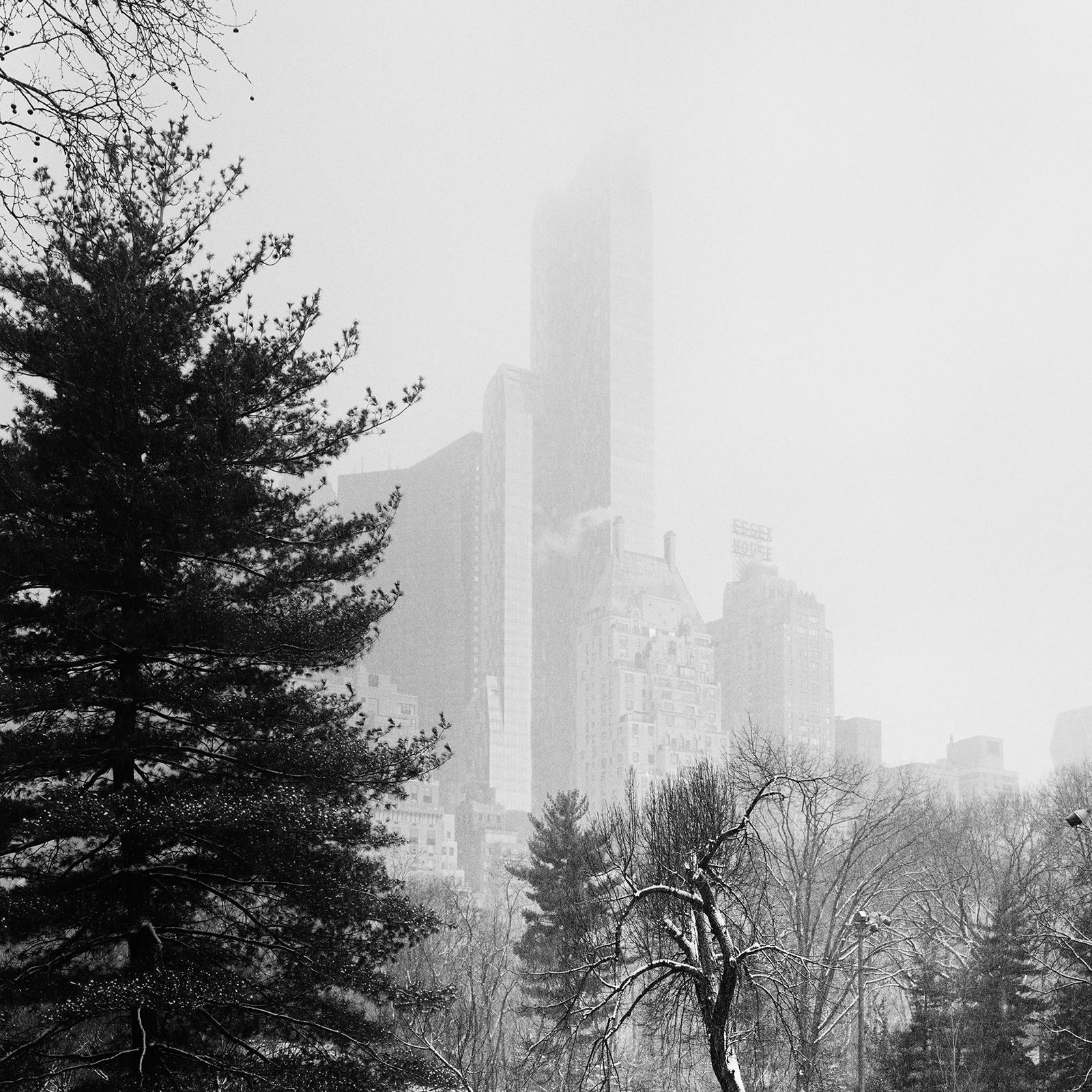 Snow Covered Central Park, New York City, black and white photography, cityscape For Sale 3