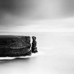Split Rock, Scotland, natural wonder, black and white photograph, landscape