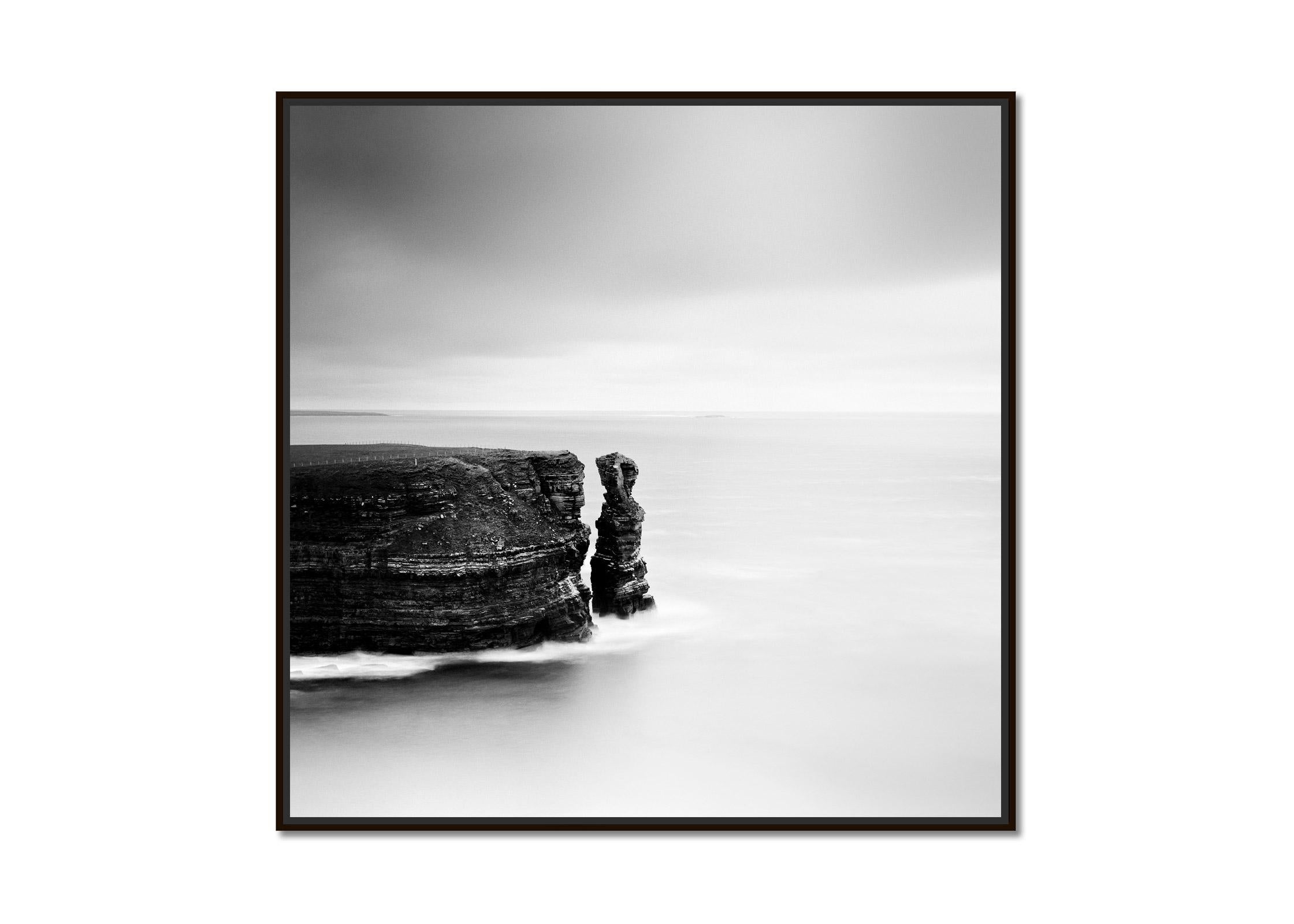 Split Rock, Scotland, natural wonder, black and white landscape art photography - Photograph by Gerald Berghammer