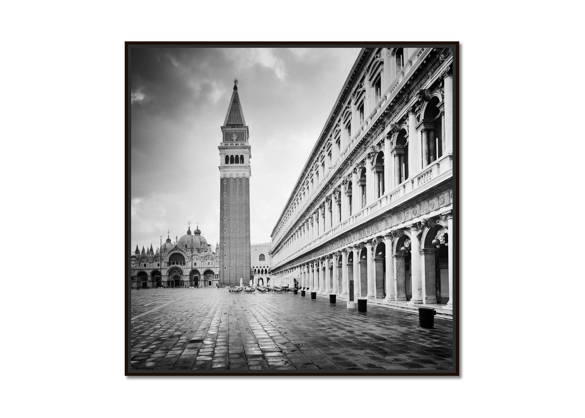 St Marks Campanile, Venice, black and white photography, cityscape, landscape - Photograph by Gerald Berghammer