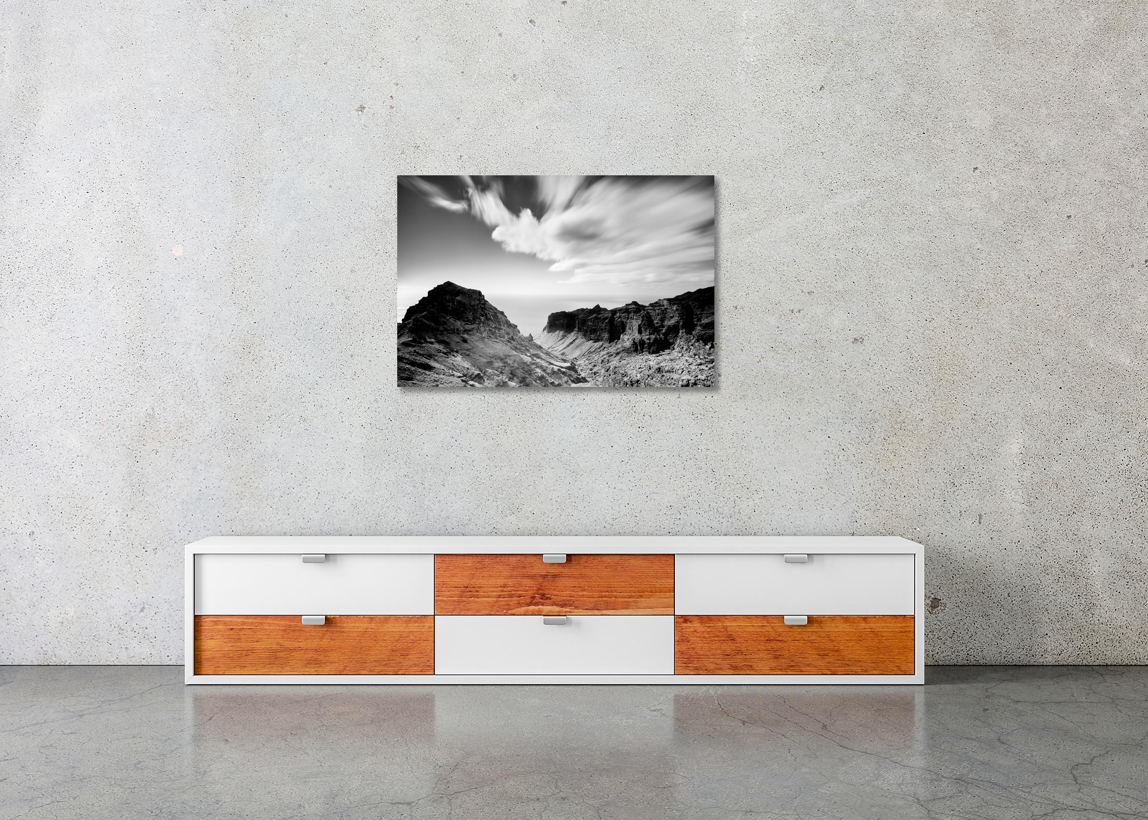 Steep Coast, Atlantic Ocean, La Gomera, black and white photography, landscape For Sale 1
