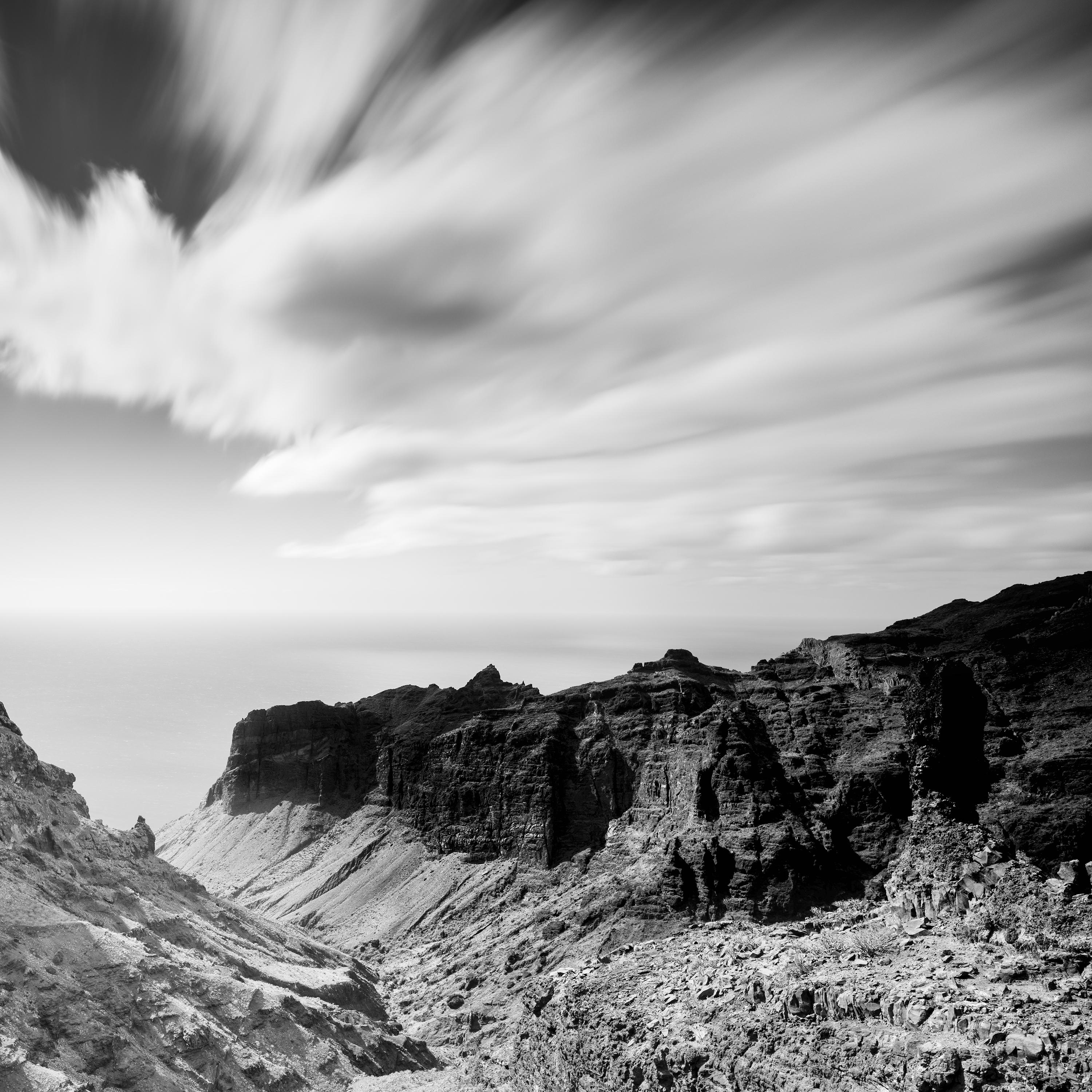 Steep Coast, Atlantic Ocean, La Gomera, black and white photography, landscape For Sale 3