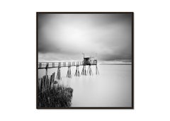 Stilt House - long exposure seascape, monochrome fine art; seascape print