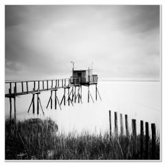Stilt House, Fishing, France, long exposure, black and white, photography, print