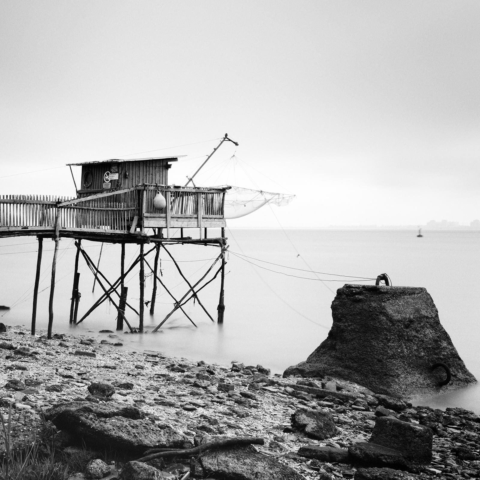 Stilt Haus, Fischen, Muschelfisch, Frankreich, limitierte Auflage, Landschaftsfotodruck im Angebot 3