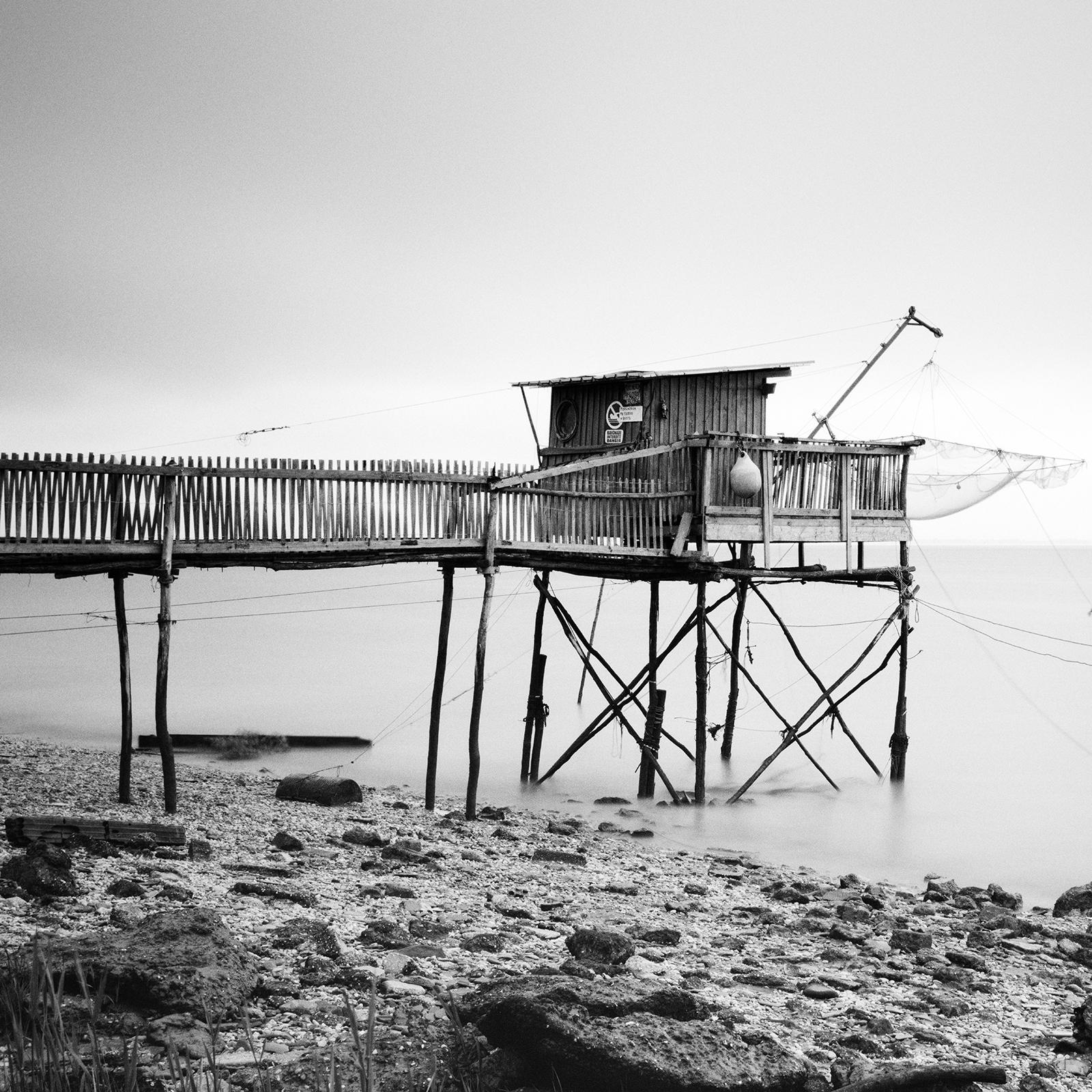Stilt Haus, Fischen, Muschelfisch, Frankreich, limitierte Auflage, Landschaftsfotodruck im Angebot 4