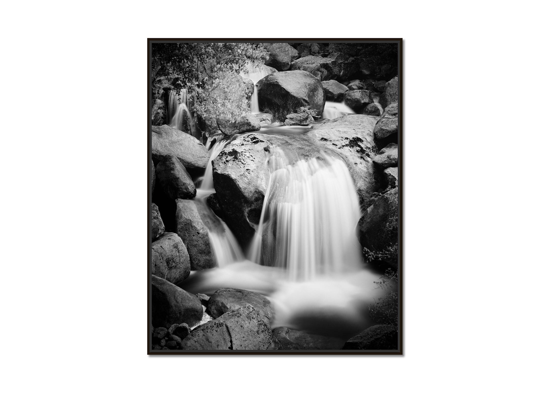 Stony Mountain Stream, California, USA, black and white photography, landscape - Photograph by Gerald Berghammer
