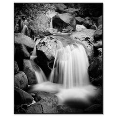 Stony Mountain Stream California USA, black and white photography, landscape