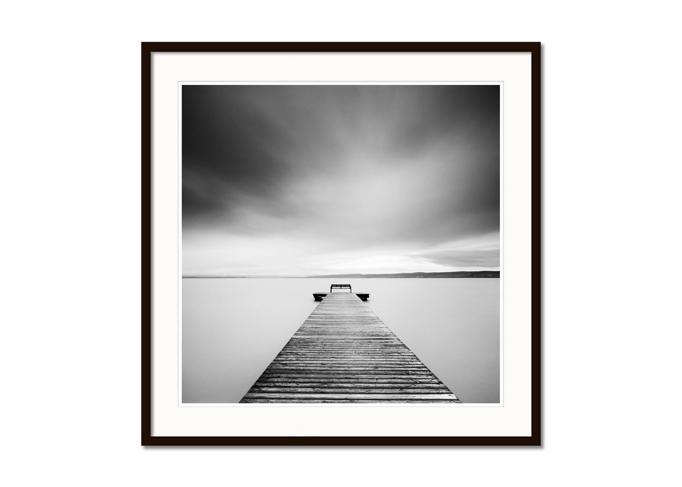 Storm Romance, Austria, Lake, black & white long exposure waterscape photography - Contemporary Photograph by Gerald Berghammer
