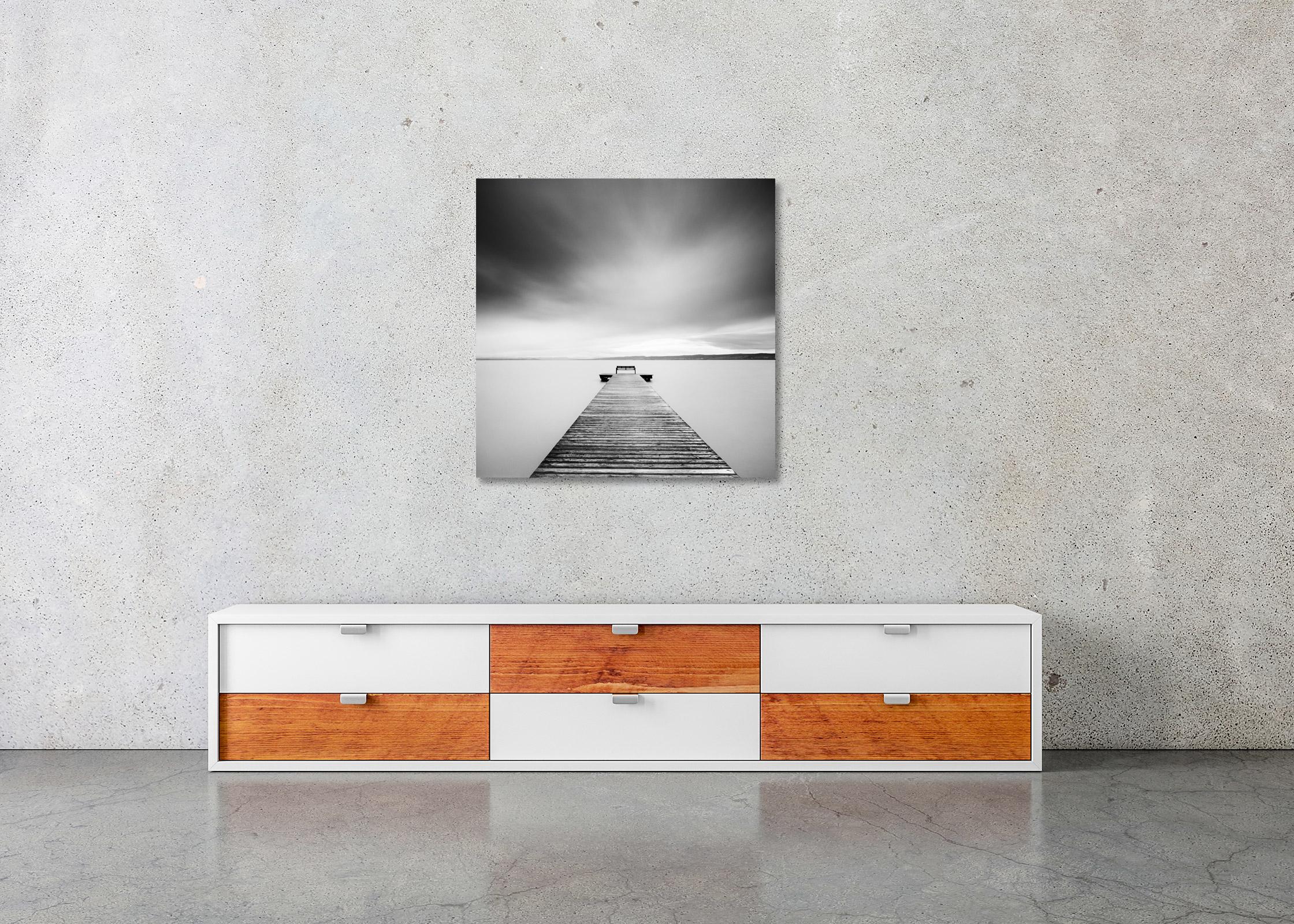 Storm Romance, Austria, Lake, black & white long exposure waterscape photography For Sale 1