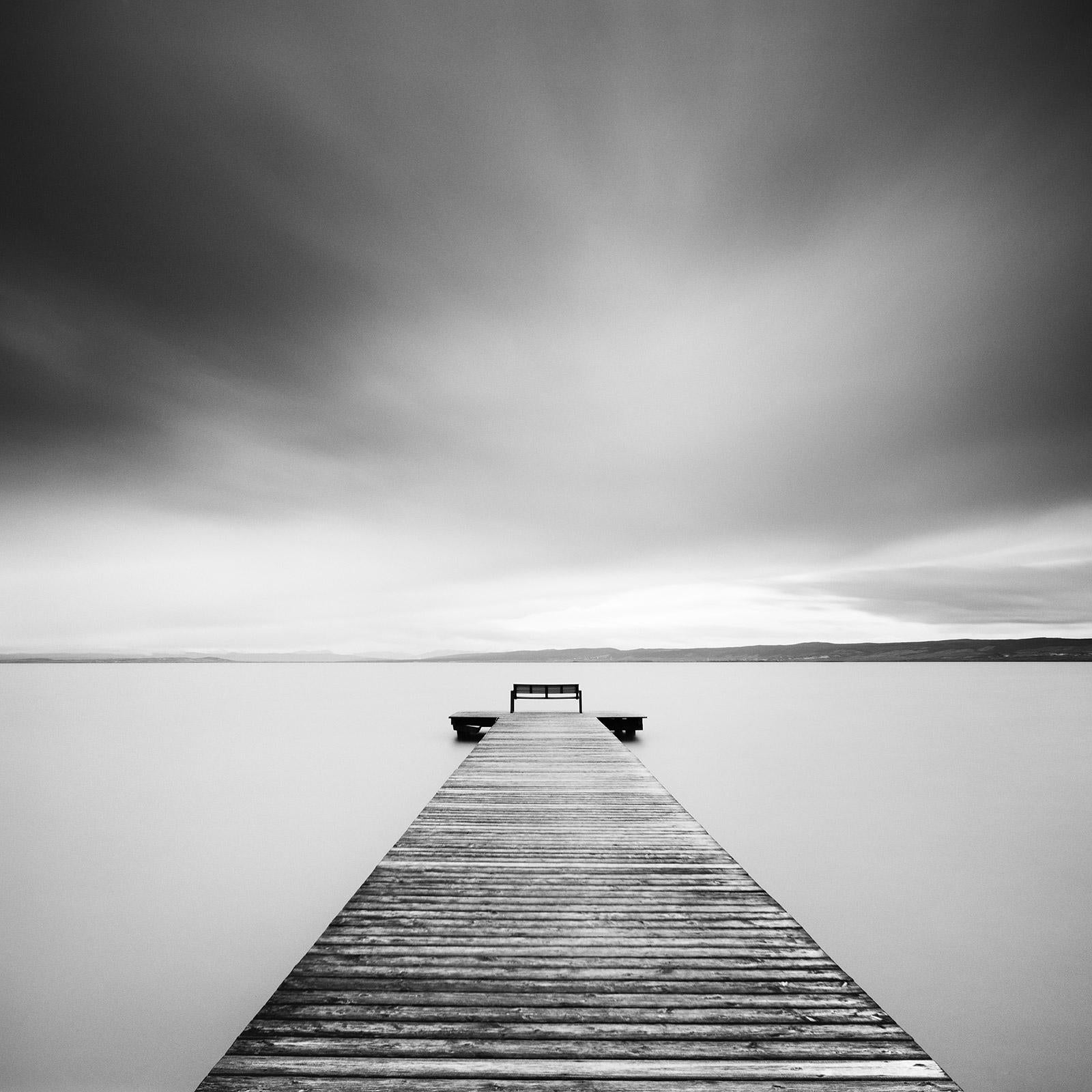 Gerald Berghammer Black and White Photograph - Storm Romance, Austria, Lake, black & white long exposure waterscape photography