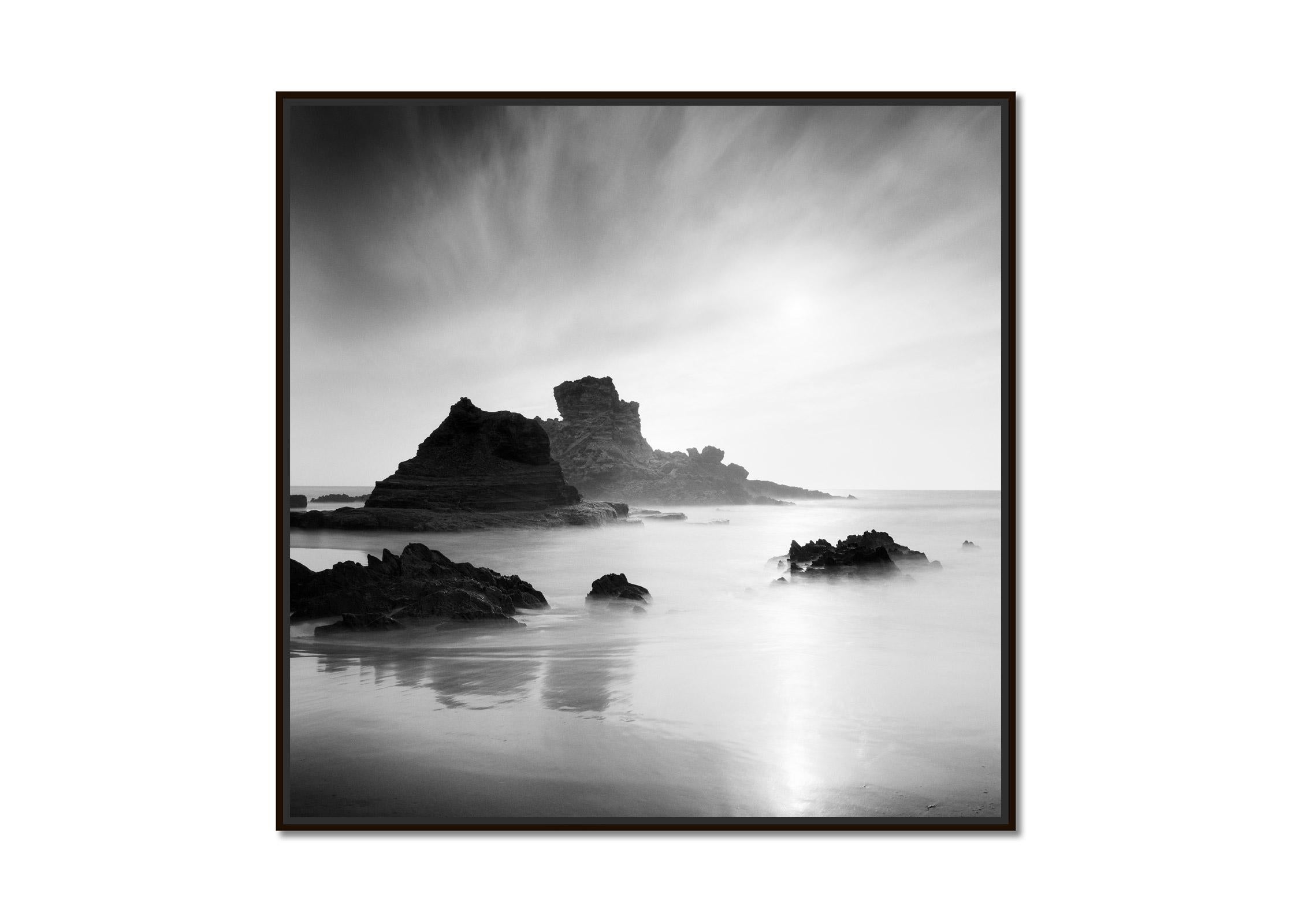 Stranded in Paradise, Beach, Spain, black and white, art landscape, photography - Photograph by Gerald Berghammer