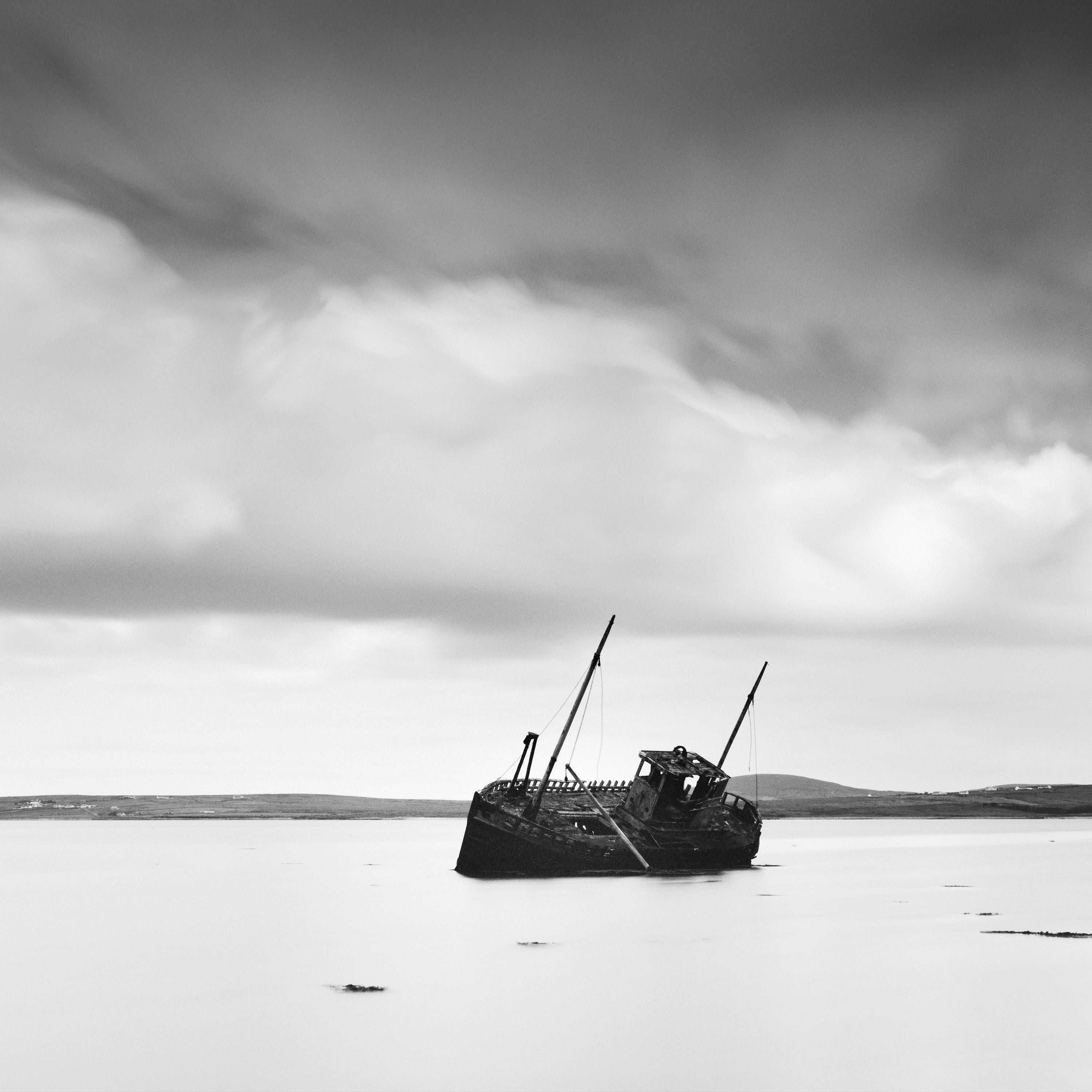 Stranded Panorama Ireland contemporary black and white art landscape photography For Sale 1