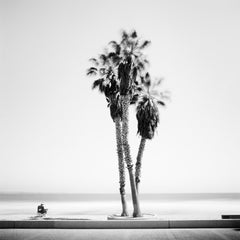 Dimanche de détente, plage, Santa Barbara, USA, photo de paysage en noir et blanc.