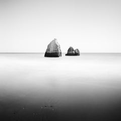 Sunken Pyramid, Spain, minimalist black and white art photography, landscape
