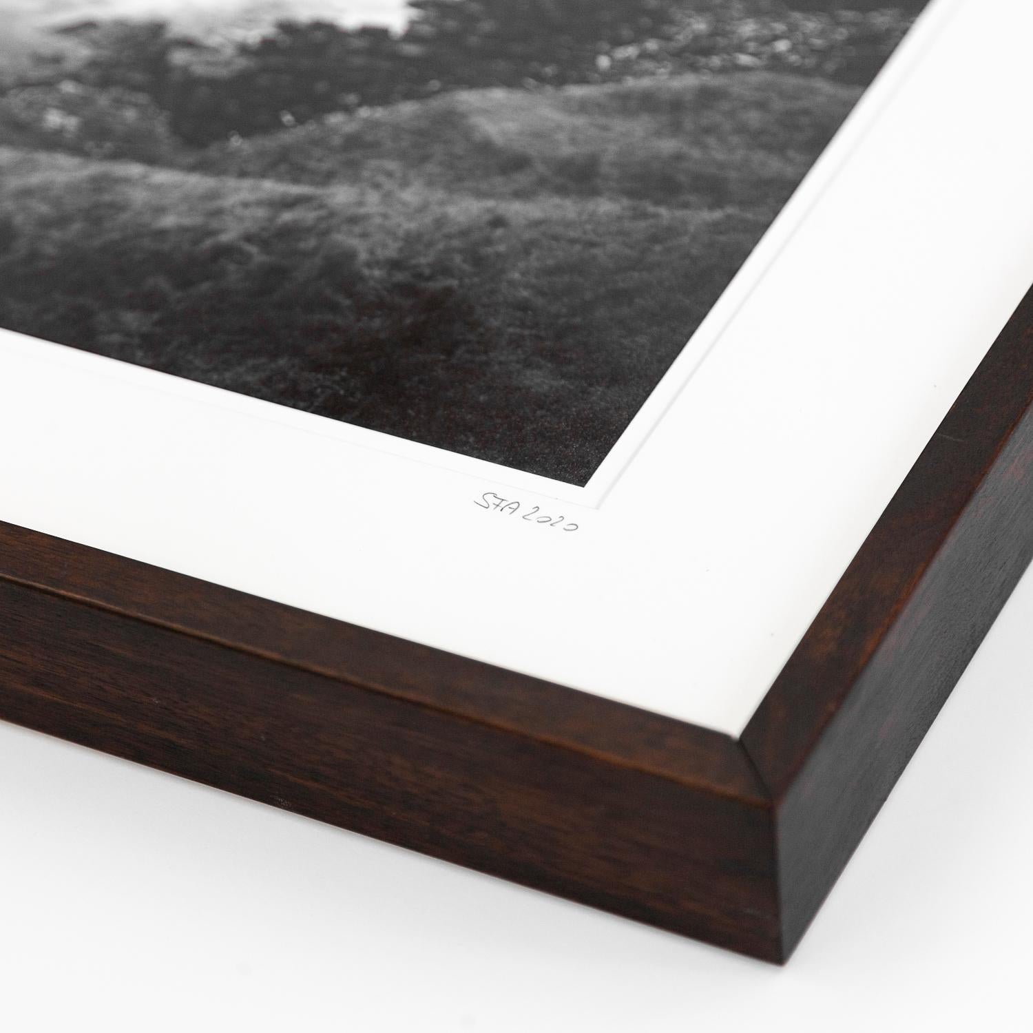 Gerald Berghammer - Limited Edition 4/20
Archival Pigment Ink Print, Printed 2020
Signed, numbered, dated by Artis.
Handmade wood frame, dark-brown, natural white archival Passepartout, anti-reflection white glass, UV-protection 70, metal corners