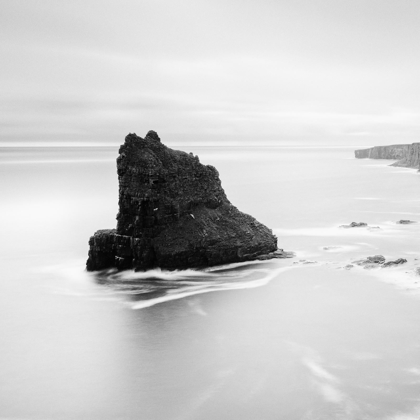 Surreal Moment, scottish coastline cliff, black and white photography, landscape For Sale 5