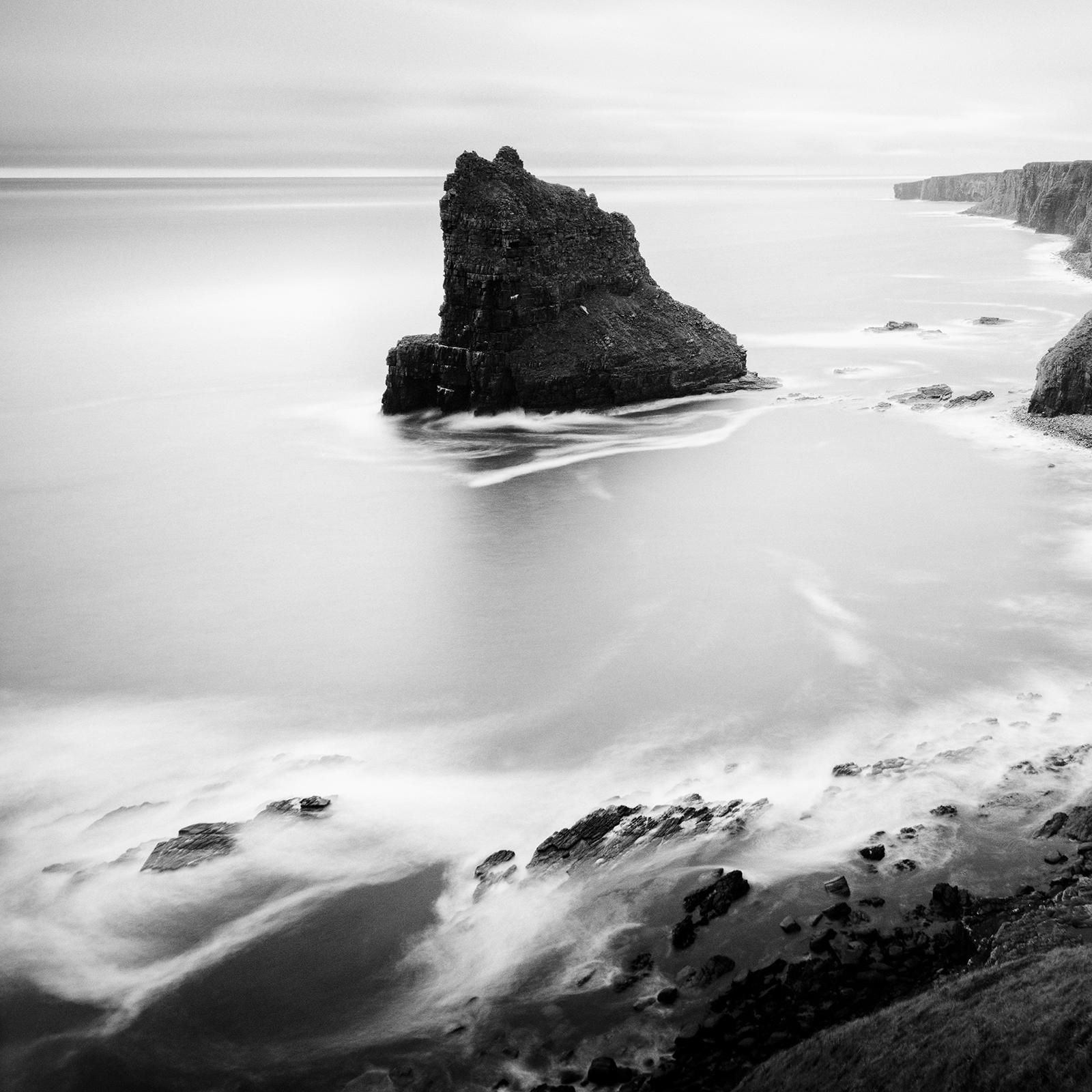 Surreal Moment, scottish coastline cliff, black and white photography, landscape For Sale 4