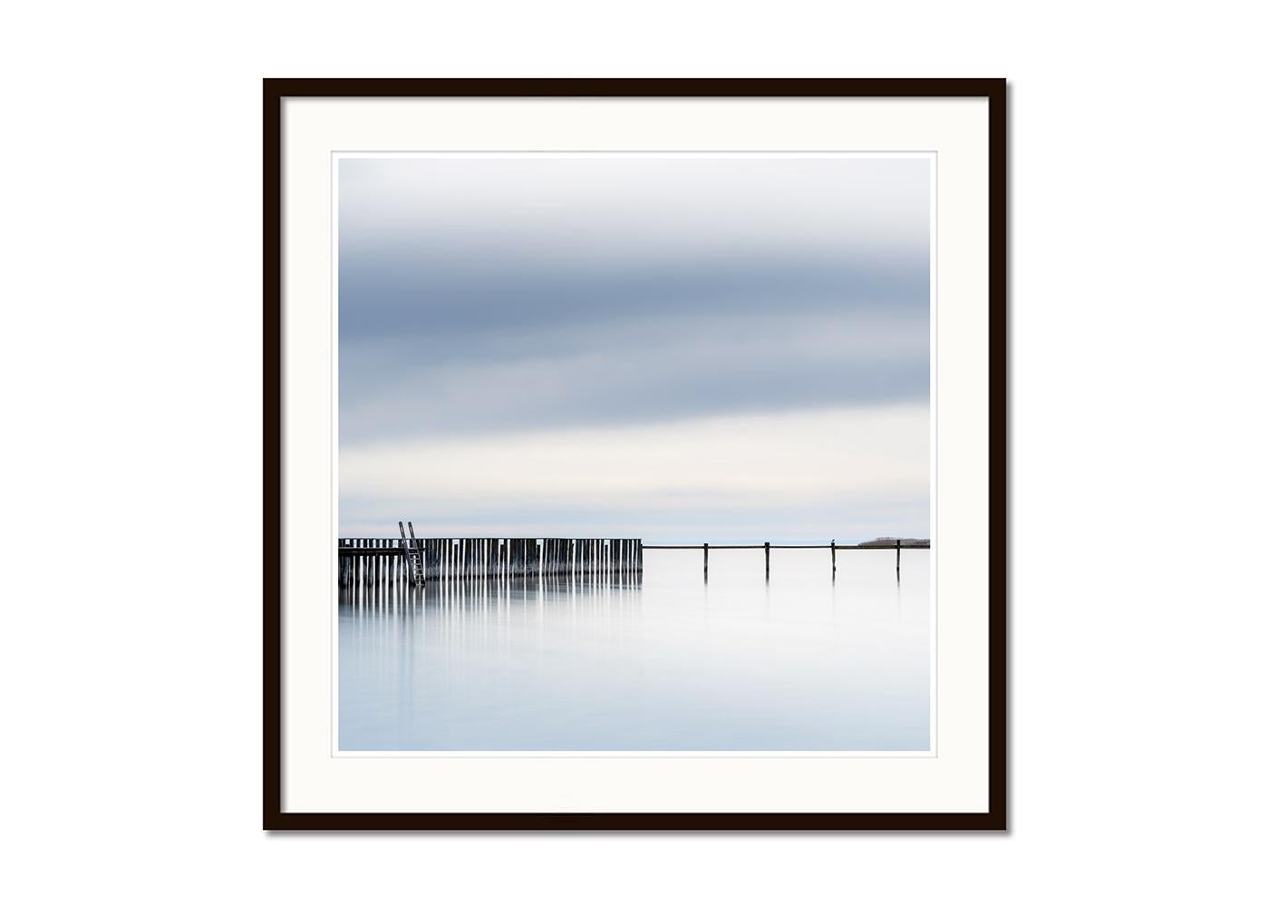 Swimming Area, Lakescape, Sunset, color photograph, limited edition landscape - Gray Color Photograph by Gerald Berghammer