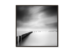 Zona de baño, paisaje acuático de larga exposición, fotografía de paisaje en blanco y negro