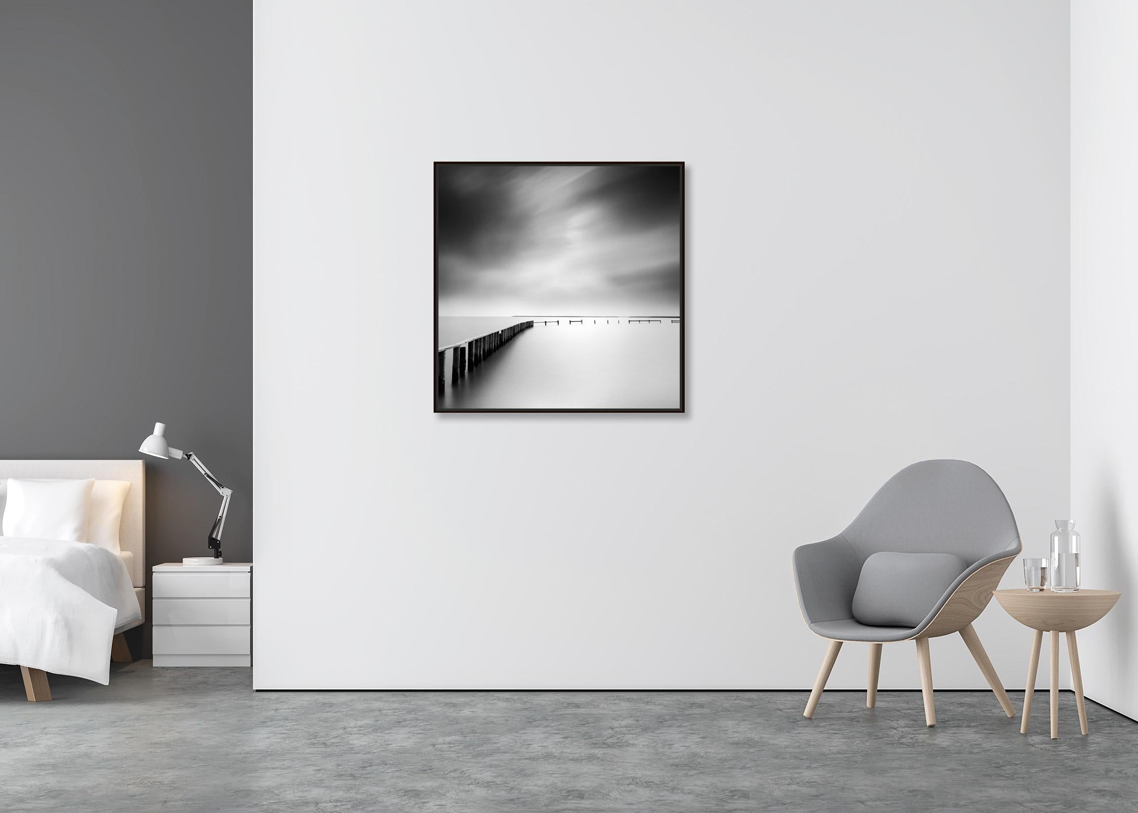 Swimming Area, long exposure waterscape, black and white landscape photography - Contemporary Photograph by Gerald Berghammer