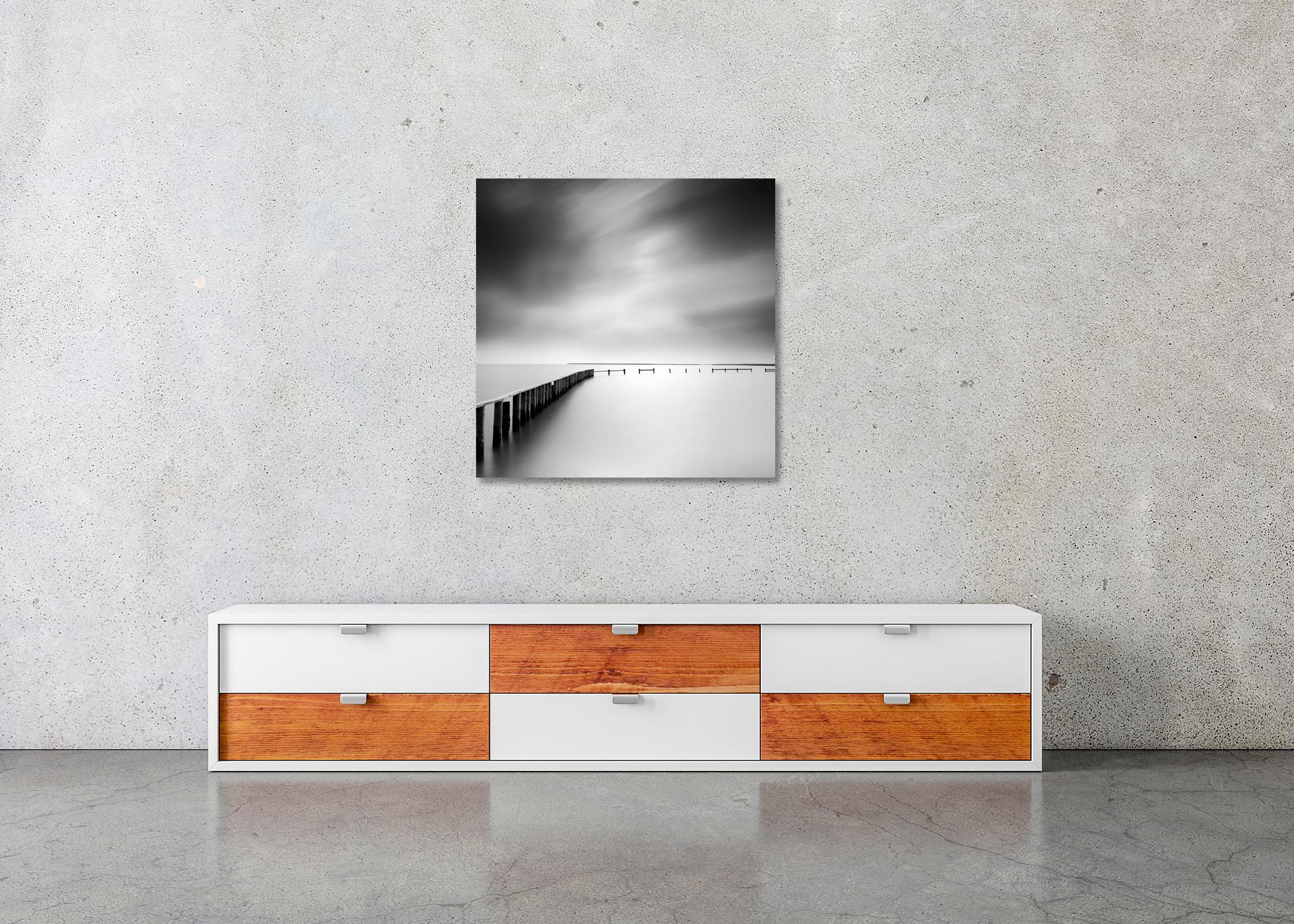 Swimming Area, long exposure waterscape, black and white landscape photography en vente 2