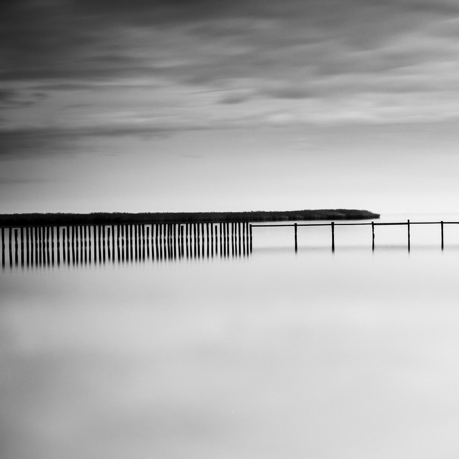 Swimming Area, panorama, black and white, long exposure, waterscape, photography For Sale 5