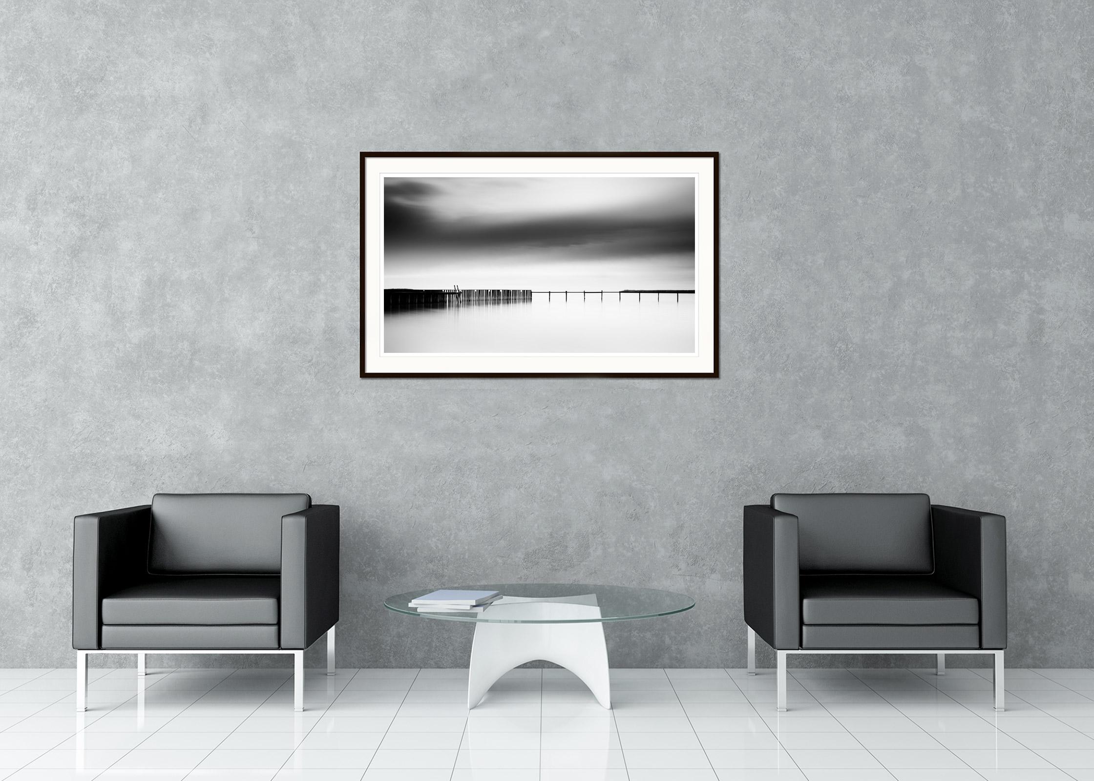 Swimming Area Panorama, silent morning, black and white photography, limited art For Sale 1