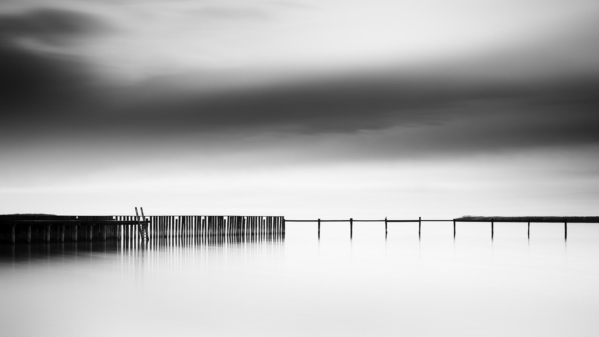 Panorama de la zone de Whiting, matinée silencieuse, photographie en noir et blanc, art limité