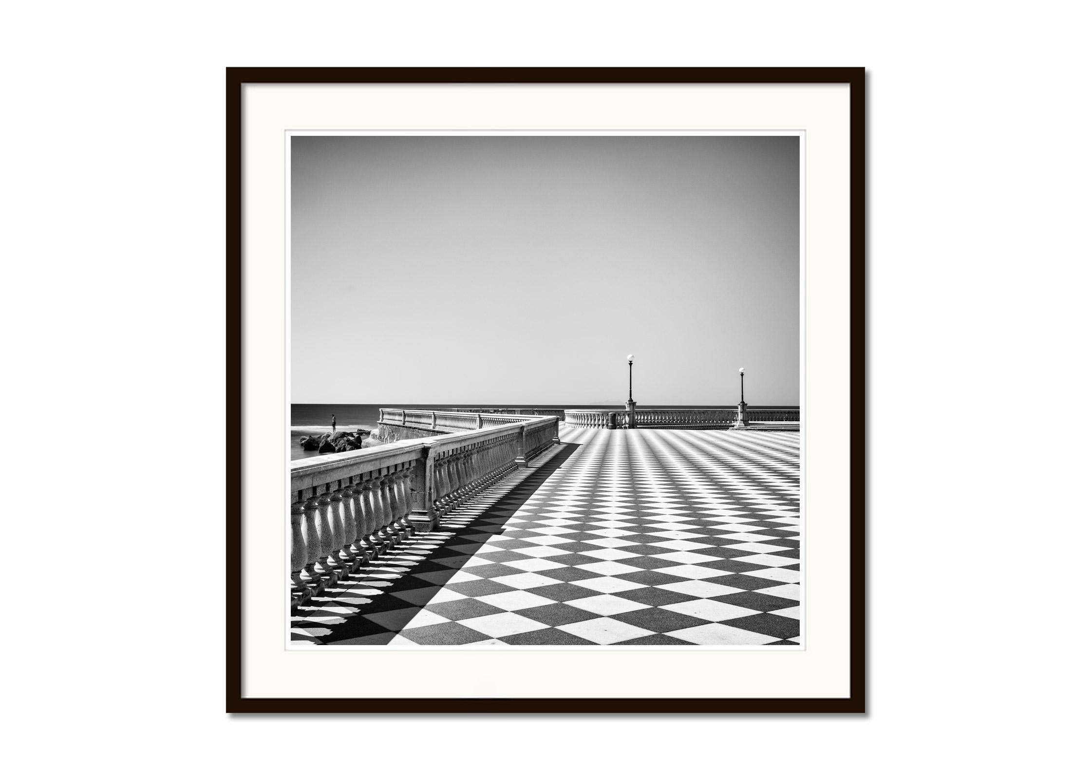 Terrazza Mascagni, Architecture, Tuscany, black and white photography, landscape - Gray Landscape Photograph by Gerald Berghammer