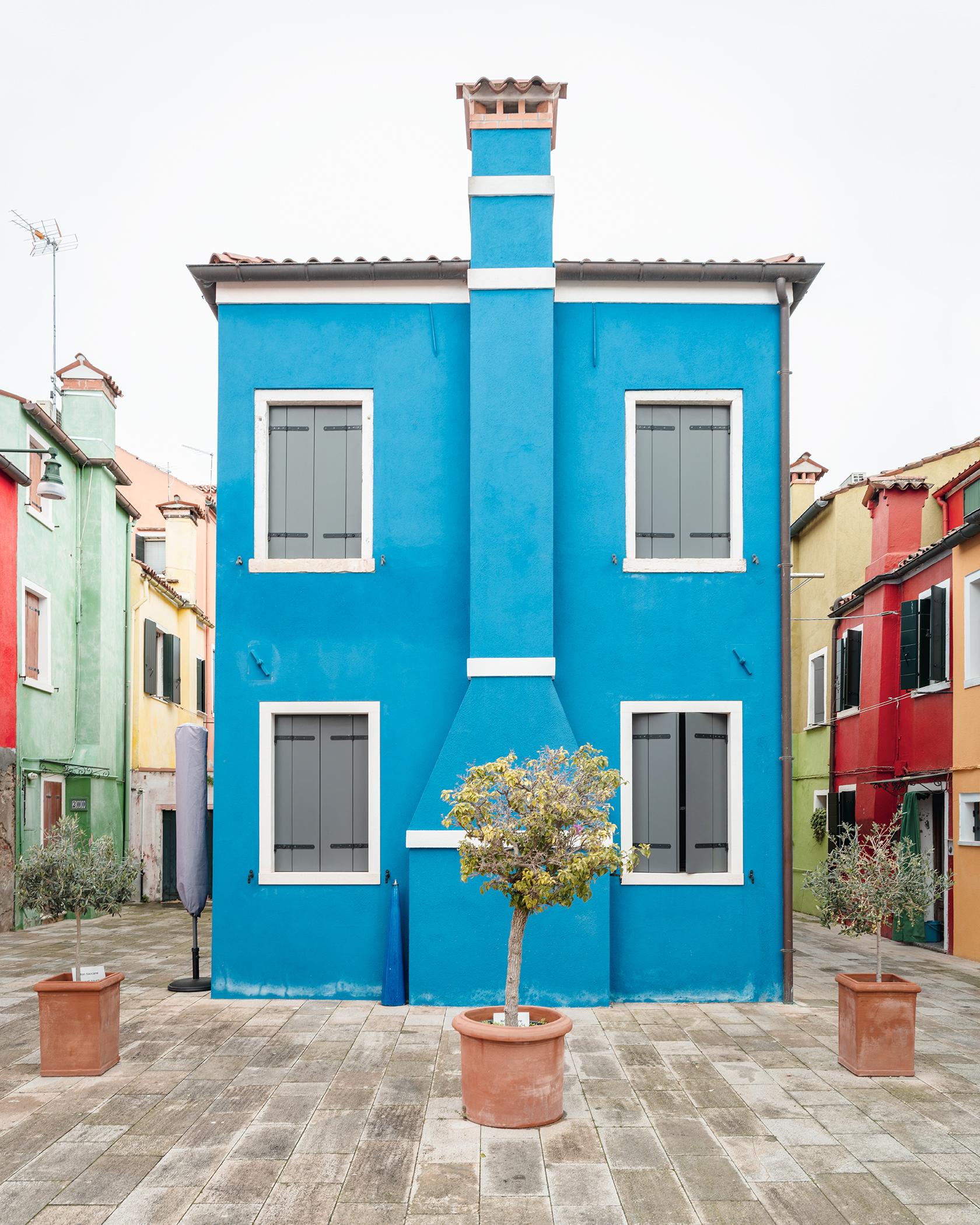 Gerald Berghammer Color Photograph - The Blue House - colorful cityscape - Venetian Lagoon, Venice - limited print