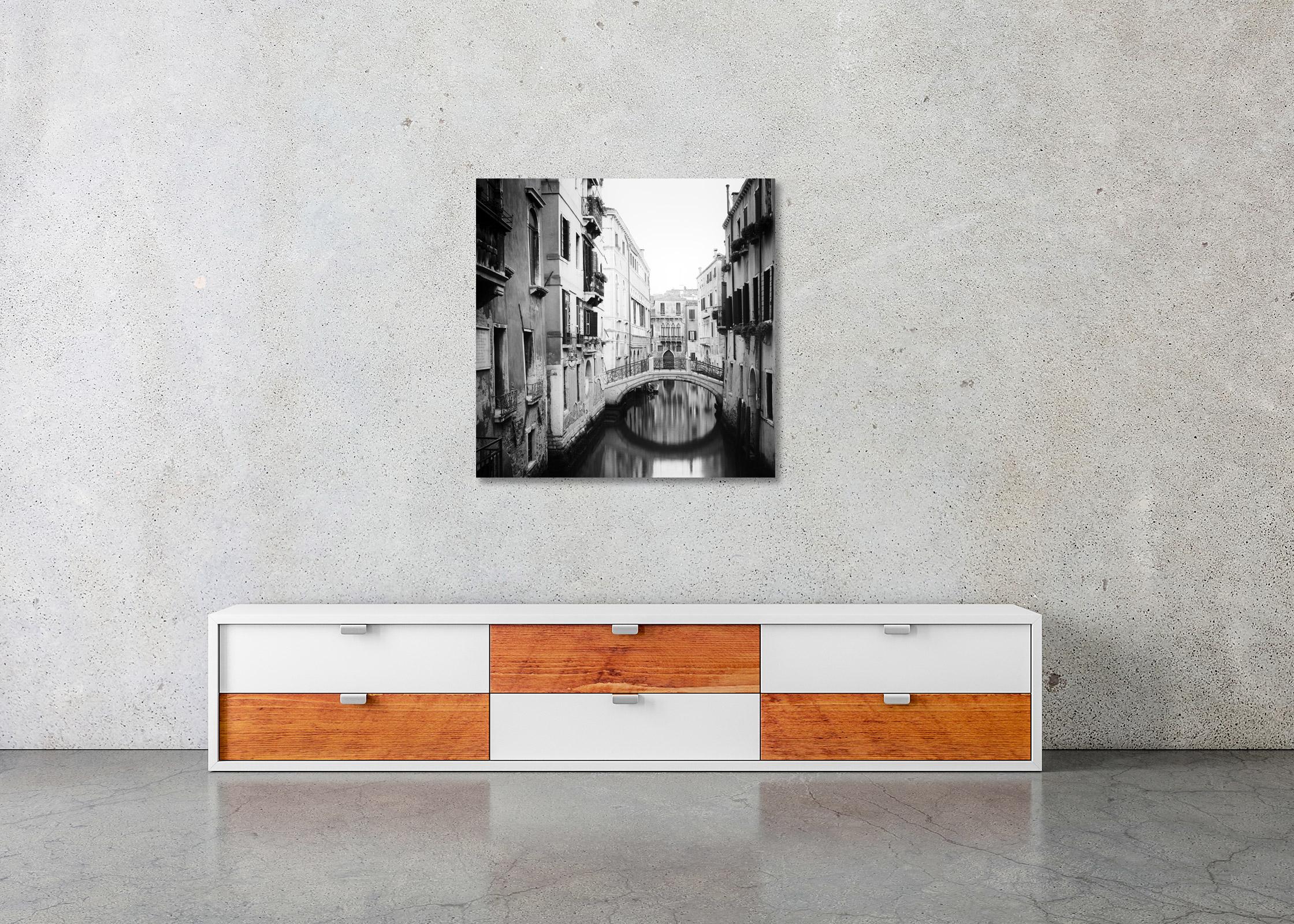 The Bridges of Venice, Italy, black and white, fine art cityscape photography - Minimalist Photograph by Gerald Berghammer