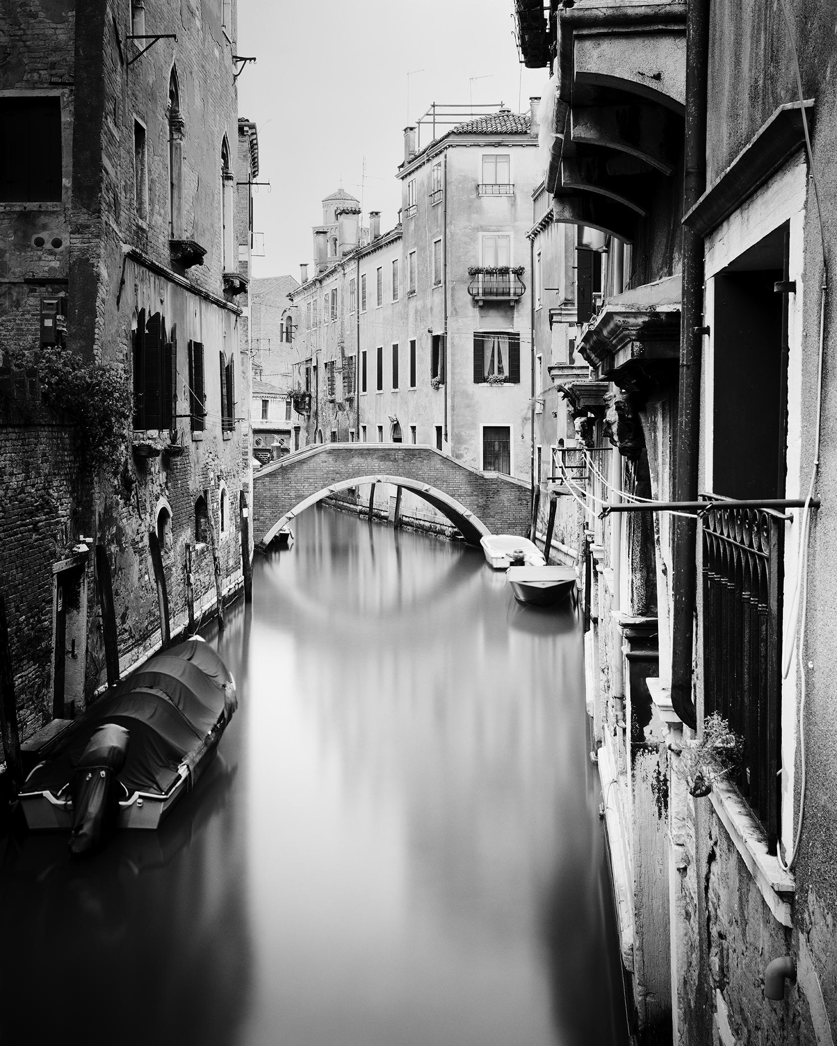 Les ponts de Venise, Italie, noir et blanc, beaux-arts, photographie, paysage