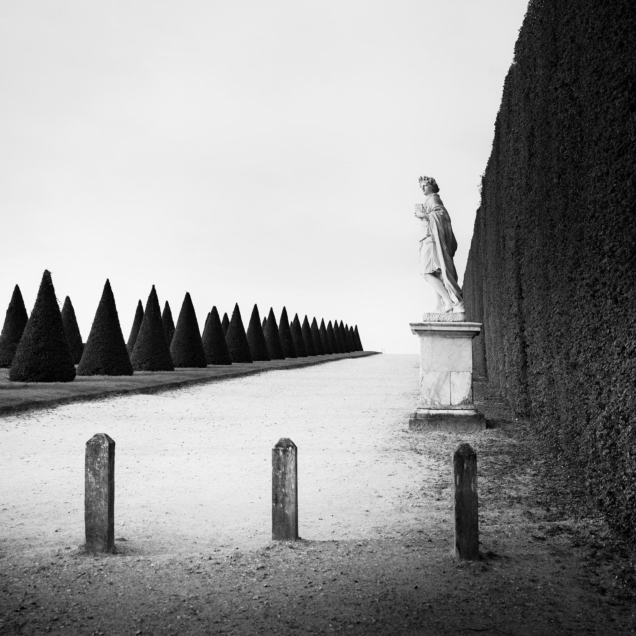 The Garden of Versailles, Paris, France, black and white landscape photography