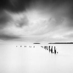 The Island, Wavebreaker, Storm, Ireland, black and white landscape photography