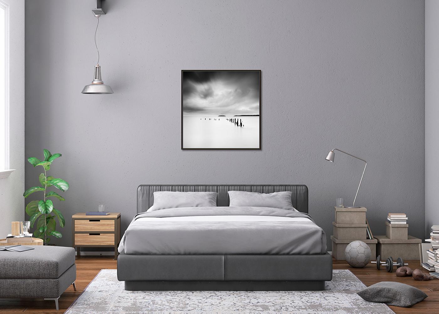 The Island, Wavebreaker, Storm, Schwarz-Weiß-Fotografie, limitierte Meereslandschaft im Angebot 1