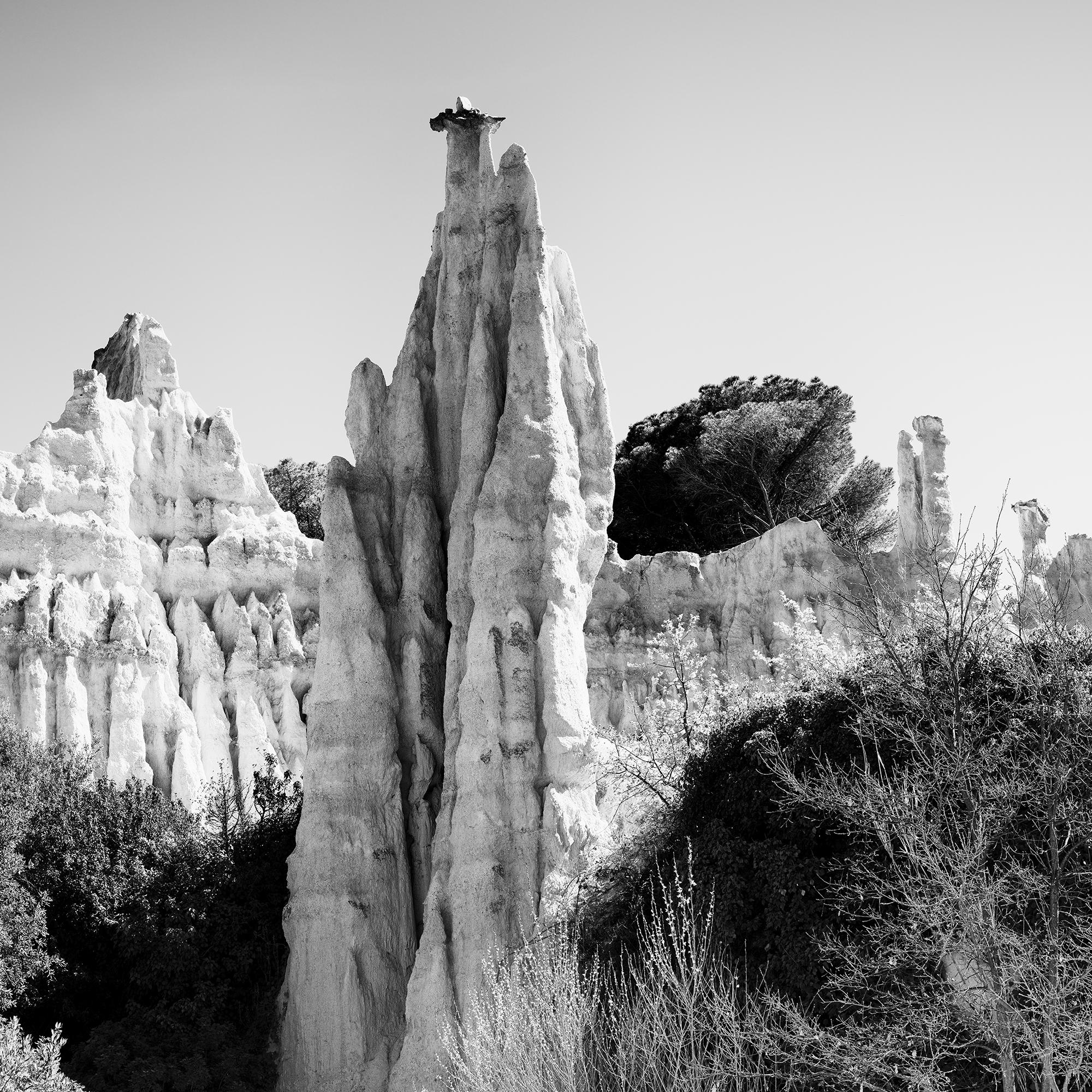 The Organs of Ille-sur-Tet, sandstone formation, black and white art landscape For Sale 4