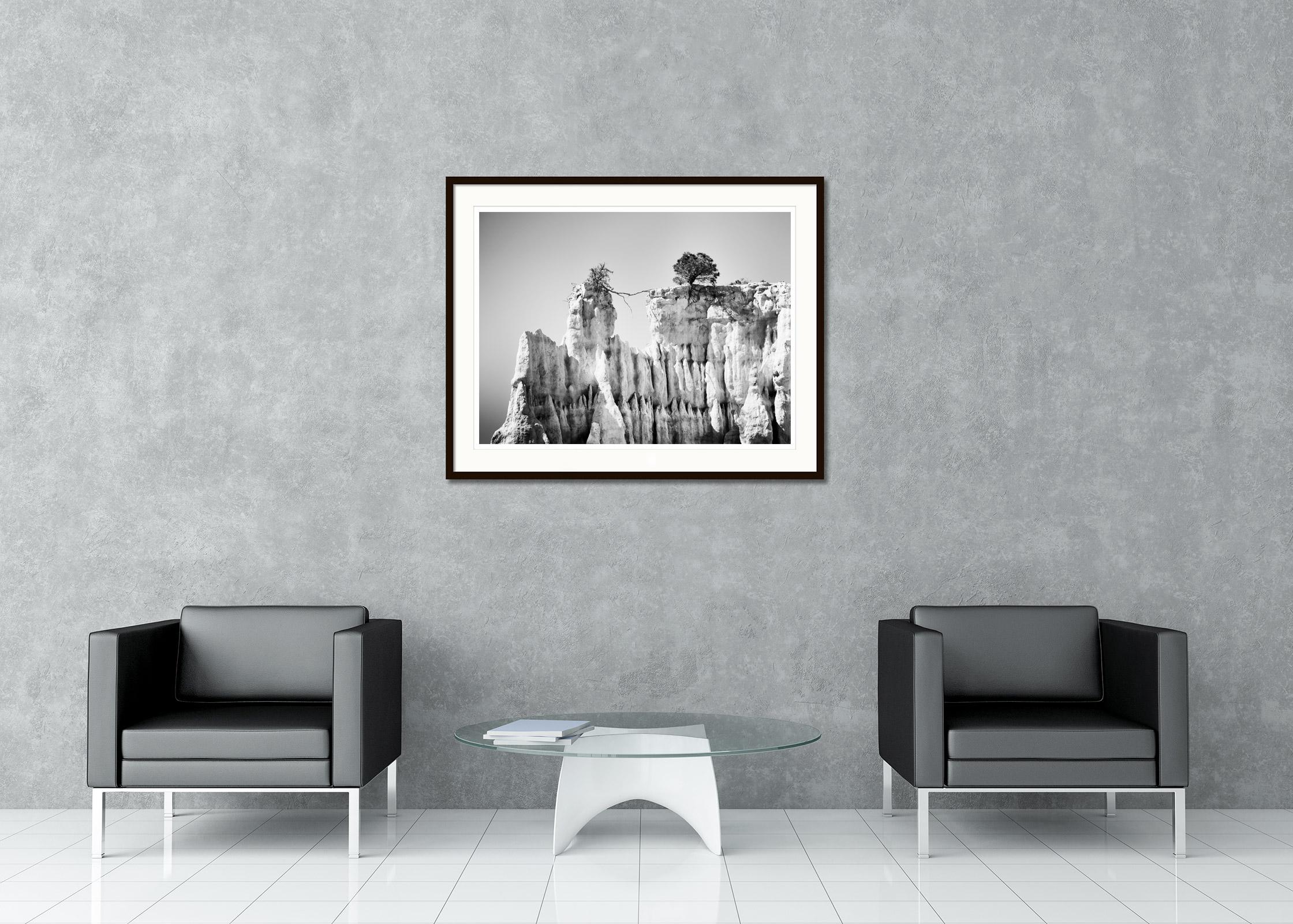 Black and White fine art landscape photography. The Orgues of Ille Sur Tet Columns of Soft Rock Geologic Natural French Organs in South France. Archival pigment ink print, edition of 8. Signed, titled, dated and numbered by artist. Certificate of