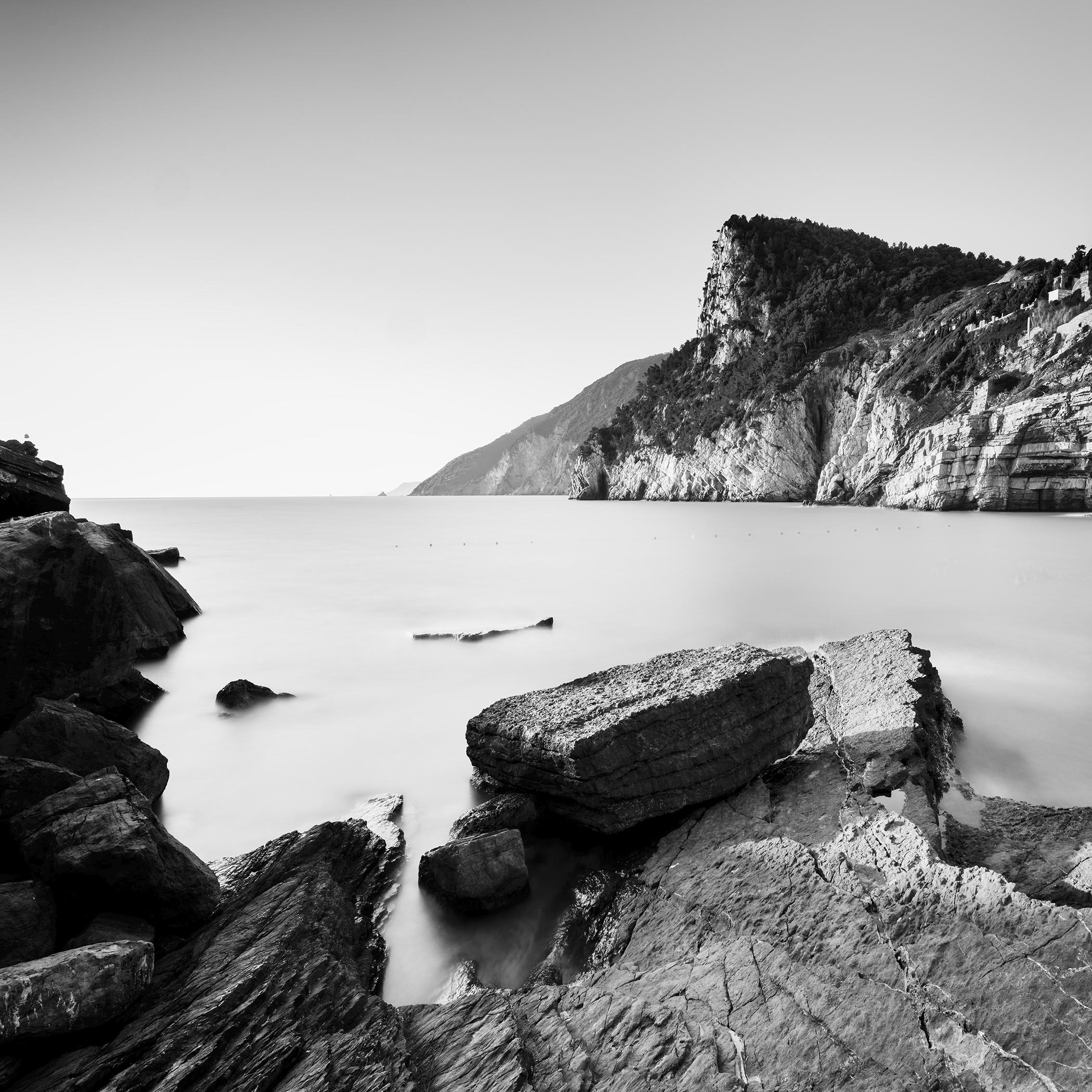 The Rocky Coast of Porto Venere, Italy, Black-and-White Seascape, Limited Editio
