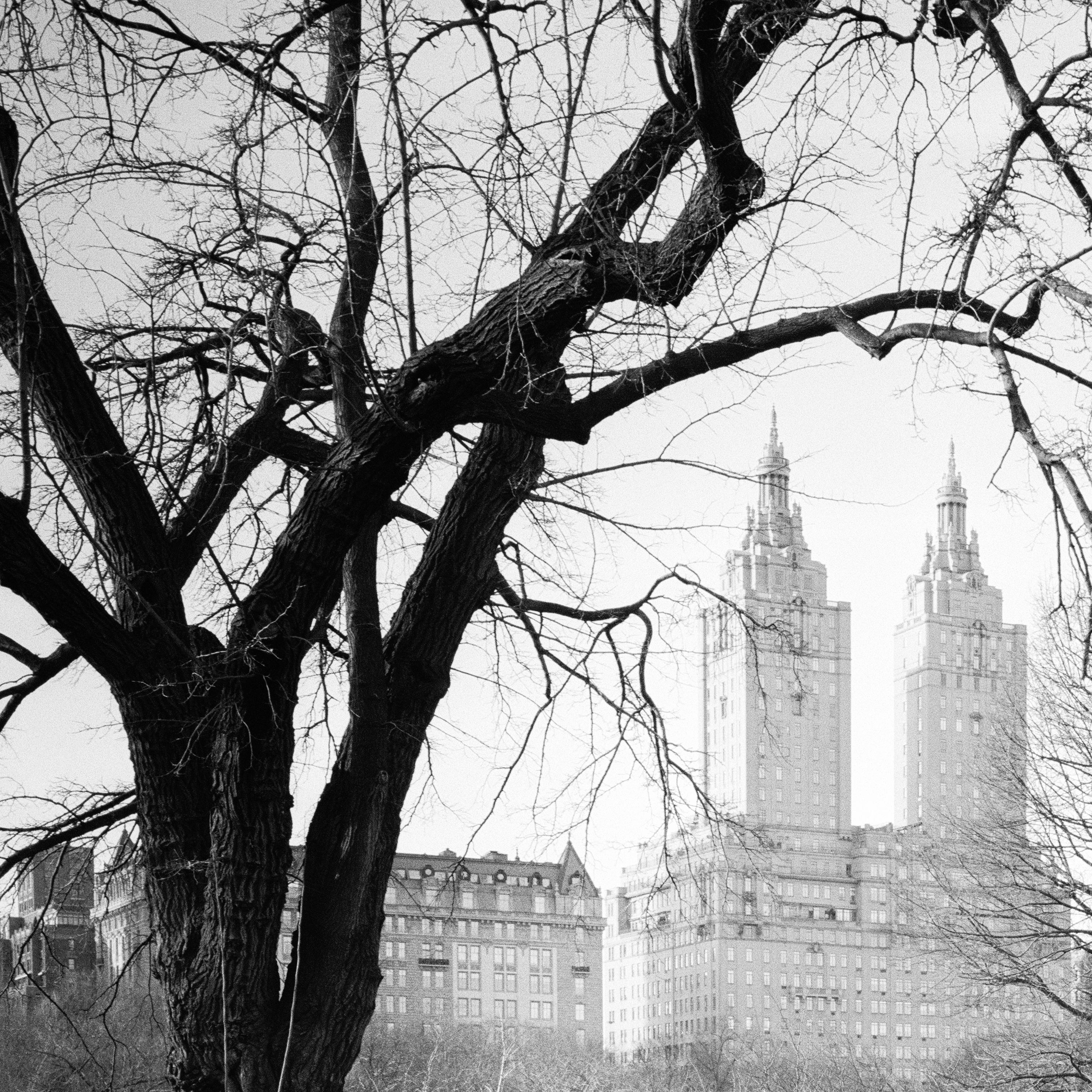 The San Remo, Central Park, New York City, black and white cityscape photography For Sale 4