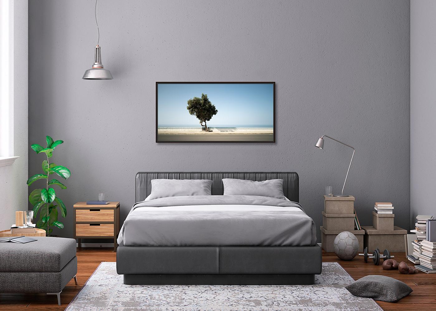 Tree, Calm Sea Panorama, große Farbfotografie, Landschaft, limitierte Auflage im Angebot 1