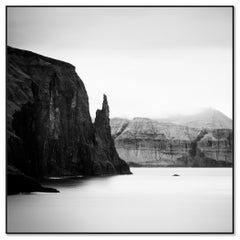 Trollkonufingur Monolith, Faroe Islands, monochrome photo, limited edition print