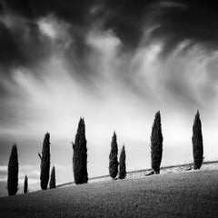 Strada dei cipressi della Toscana, nuvole incredibili, Italia, foto paesaggio, edizione limitata