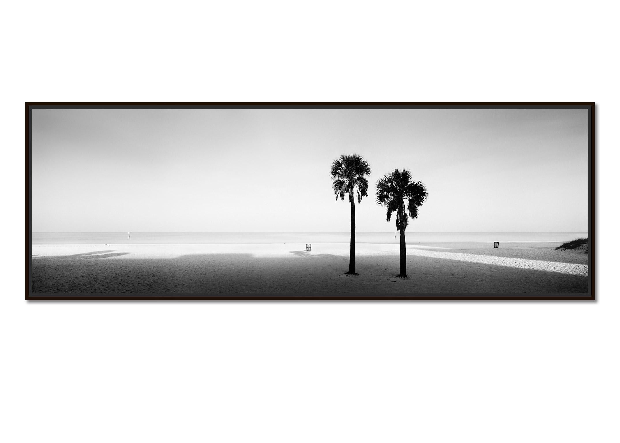 Two Palms Beach Florida USA black and white panorama landscape art photography   - Photograph by Gerald Berghammer