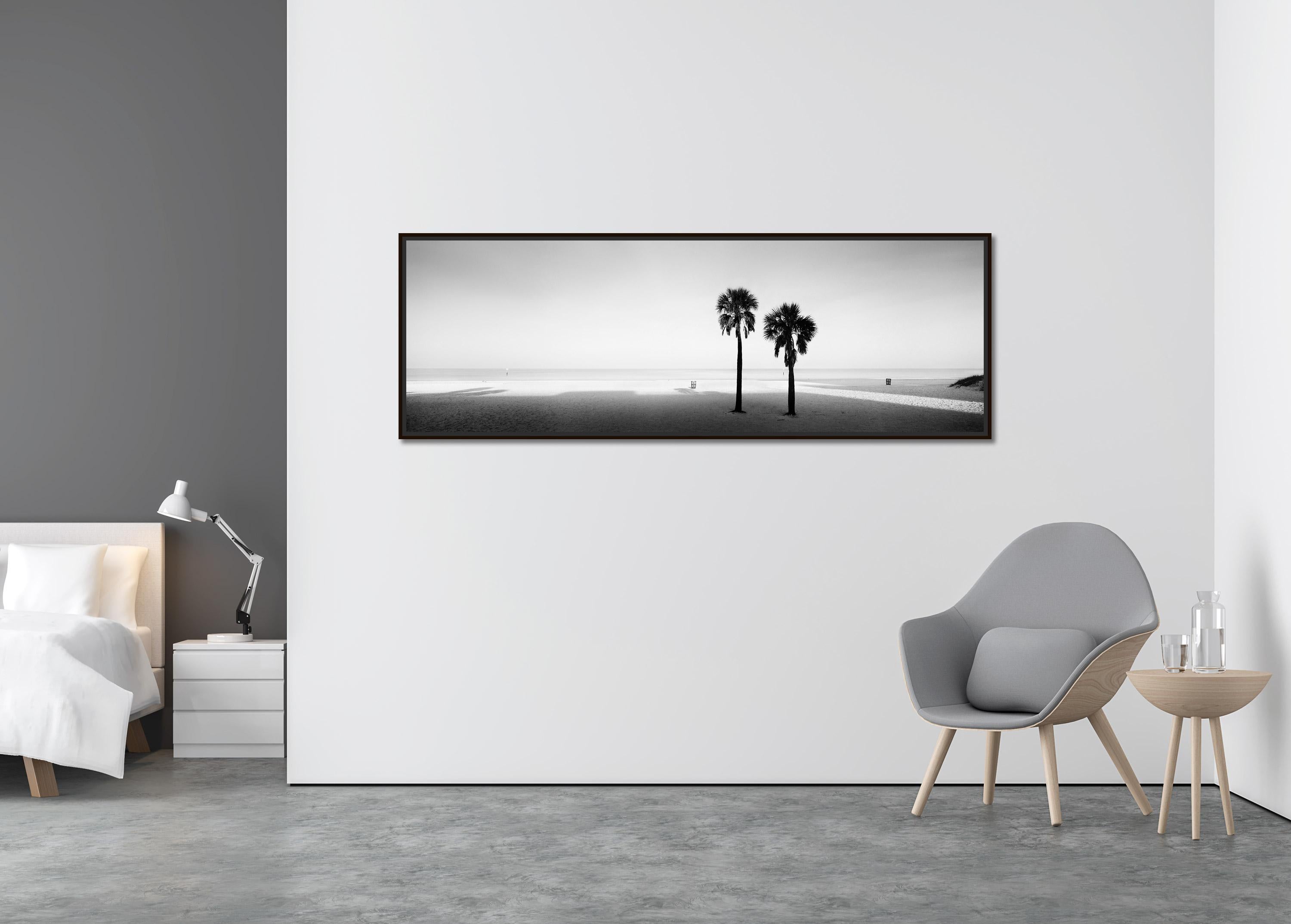 Two Palms Beach Florida USA black and white panorama landscape art photography   - Contemporary Photograph by Gerald Berghammer
