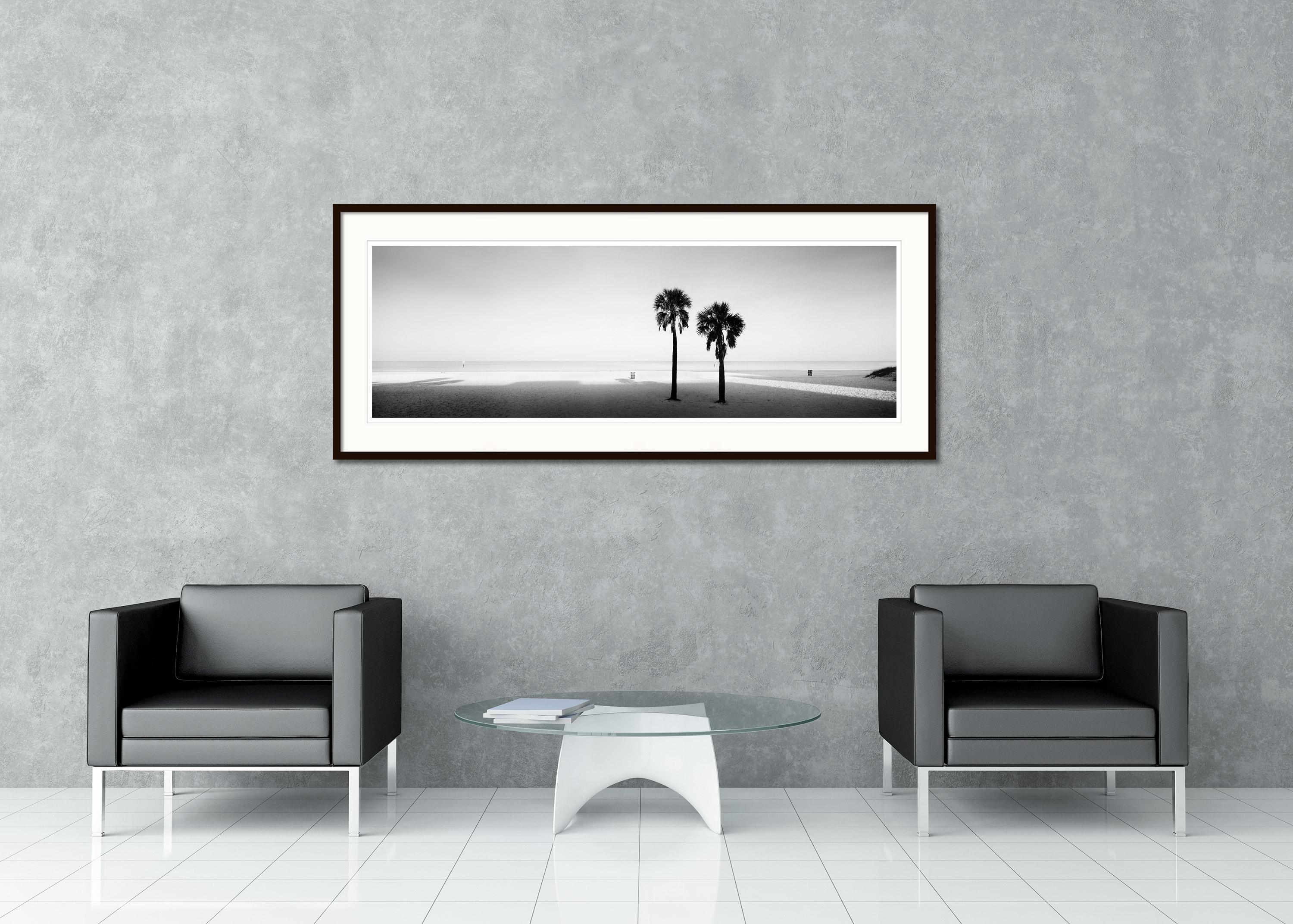 Two Palms Beach Florida USA black and white panorama landscape art photography   For Sale 1