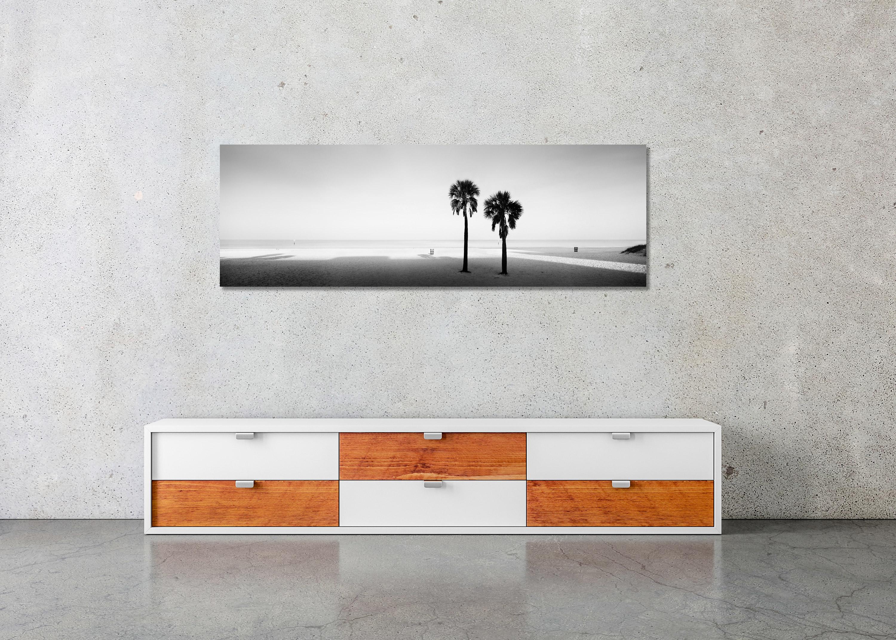 Two Palms Beach Florida USA black and white panorama landscape art photography   For Sale 3