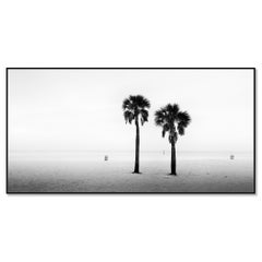 Two Palms deserted Beach Florida USA, Black and White landscape photography